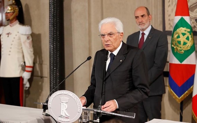 El presidente Sergio Mattarella habla en el Palacio Presidencial en Roma (Italia) en agosto de 2019. (Fotografía: Reuters)