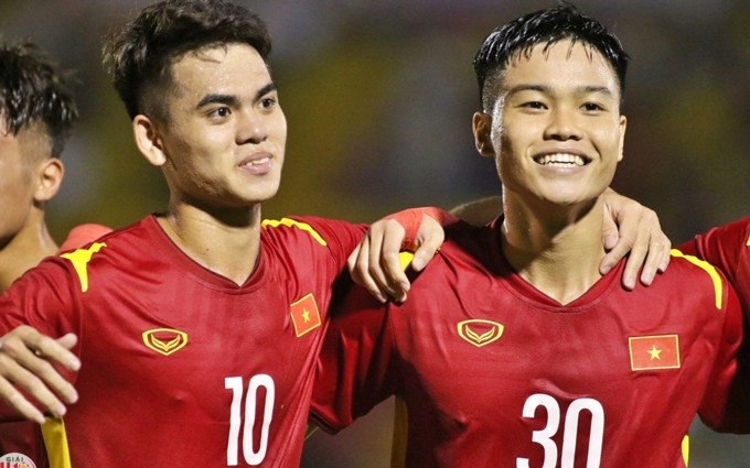 Jugadores de la selección de fútbol sub-19 de Vietnam. (Fotografía: Comité Organizador del torneo)