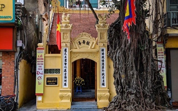 La casa comunal de Co Vu está ubicada en la calle Hang Gai en el distrito de Hoan Kiem, en el centro de Hanói. (Fotografía: nguoihanoi.com.vn)