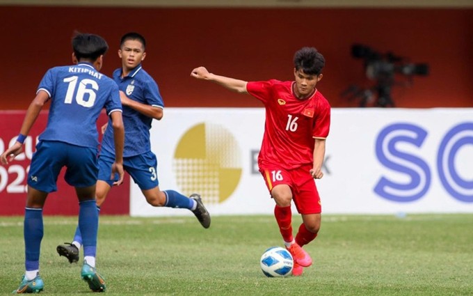 En el partido. (Fotografía: Federación de Fútbol de Vietnam)