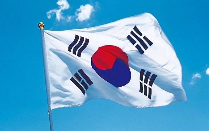 Bandera nacional de Corea del Sur. 