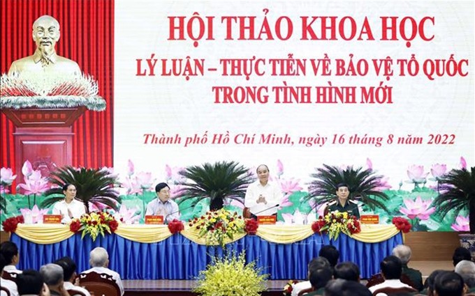 El presidente vietnamita, Nguyen Xuan Phuc, habla en el evento. (Fotografía: VNA) 